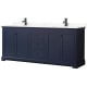 A thumbnail of the Wyndham Collection WCV232380D-QTZ-UNSMXX Dark Blue / Giotto Quartz Top / Matte Black Hardware