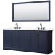 A thumbnail of the Wyndham Collection WCV232380D-QTZ-US3M70 Dark Blue / Giotto Quartz Top / Matte Black Hardware