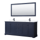 A thumbnail of the Wyndham Collection WCV232380D-VCA-M70 Dark Blue / White Cultured Marble Top / Matte Black Hardware