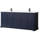 A thumbnail of the Wyndham Collection WCV232380D-VCA-MXX Dark Blue / White Cultured Marble Top / Matte Black Hardware