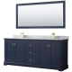A thumbnail of the Wyndham Collection WCV232380DCMUNSM70 Dark Blue / White Carrara Marble Top / Brushed Gold Hardware