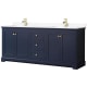 A thumbnail of the Wyndham Collection WCV232380D-VCA-MXX Dark Blue / White Cultured Marble Top / Brushed Gold Hardware