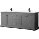A thumbnail of the Wyndham Collection WCV232380D-VCA-MXX Dark Gray / Carrara Cultured Marble Top / Matte Black Hardware