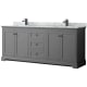 A thumbnail of the Wyndham Collection WCV232380DCMUNSMXX Dark Gray / White Carrara Marble Top / Matte Black Hardware