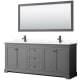 A thumbnail of the Wyndham Collection WCV232380D-QTZ-UNSM70 Dark Gray / Giotto Quartz Top / Matte Black Hardware