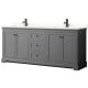 A thumbnail of the Wyndham Collection WCV232380D-QTZ-UNSMXX Dark Gray / White Quartz Top / Matte Black Hardware