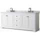 A thumbnail of the Wyndham Collection WCV232380DCMUNOMXX White / White Carrara Marble Top / Matte Black Hardware