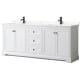 A thumbnail of the Wyndham Collection WCV232380D-QTZ-UNSMXX White / Giotto Quartz Top / Matte Black Hardware