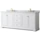 A thumbnail of the Wyndham Collection WCV232380DCMUNOMXX White / White Carrara Marble Top / Brushed Gold Hardware