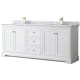 A thumbnail of the Wyndham Collection WCV232380DCMUNSMXX White / White Carrara Marble Top / Brushed Gold Hardware