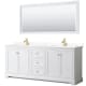 A thumbnail of the Wyndham Collection WCV232380D-QTZ-UNSM70 White / Giotto Quartz Top / Brushed Gold Hardware