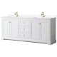 A thumbnail of the Wyndham Collection WCV232380D-VCA-MXX White / White Cultured Marble Top / Brushed Gold Hardware