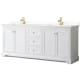 A thumbnail of the Wyndham Collection WCV232380D-QTZ-UNSMXX White / White Quartz Top / Brushed Gold Hardware