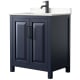 A thumbnail of the Wyndham Collection WCV252530S-VCA-MXX Dark Blue / Carrara Cultured Marble Top / Matte Black Hardware