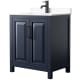 A thumbnail of the Wyndham Collection WCV252530S-VCA-MXX Dark Blue / White Cultured Marble Top / Matte Black Hardware