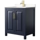 A thumbnail of the Wyndham Collection WCV252530S-VCA-MXX Dark Blue / Carrara Cultured Marble Top / Brushed Gold Hardware