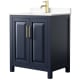 A thumbnail of the Wyndham Collection WCV252530S-VCA-MXX Dark Blue / White Cultured Marble Top / Brushed Gold Hardware