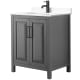 A thumbnail of the Wyndham Collection WCV252530S-VCA-MXX Dark Gray / White Cultured Marble Top / Matte Black Hardware