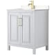 A thumbnail of the Wyndham Collection WCV252530S-VCA-MXX White / Carrara Cultured Marble Top / Brushed Gold Hardware