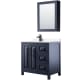 A thumbnail of the Wyndham Collection WCV252536S-Left-VCA-MED Dark Blue / Carrara Cultured Marble Top / Matte Black Hardware