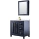 A thumbnail of the Wyndham Collection WCV252536S-Left-VCA-MED Dark Blue / White Cultured Marble Top / Brushed Gold Hardware
