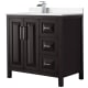 A thumbnail of the Wyndham Collection WCV252536S-Left-VCA-MXX Dark Espresso / Carrara Cultured Marble Top / Polished Chrome Hardware