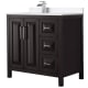 A thumbnail of the Wyndham Collection WCV252536S-Left-VCA-MXX Dark Espresso / White Cultured Marble Top / Polished Chrome Hardware