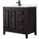 A thumbnail of the Wyndham Collection WCV252536S-Left-VCA-MXX Dark Espresso / White Cultured Marble Top / Matte Black Hardware