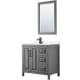 A thumbnail of the Wyndham Collection WCV252536S-Left-VCA-M24 Dark Gray / Carrara Cultured Marble Top / Matte Black Hardware