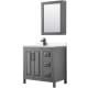A thumbnail of the Wyndham Collection WCV252536S-Left-VCA-MED Dark Gray / Carrara Cultured Marble Top / Matte Black Hardware