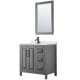 A thumbnail of the Wyndham Collection WCV252536S-QTZ-UNSM24 Dark Gray / Giotto Quartz Top / Matte Black Hardware