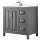 A thumbnail of the Wyndham Collection WCV252536S-Left-VCA-MXX Dark Gray / Carrara Cultured Marble Top / Polished Chrome Hardware