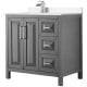 A thumbnail of the Wyndham Collection WCV252536S-Left-VCA-MXX Dark Gray / White Cultured Marble Top / Polished Chrome Hardware