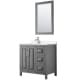 A thumbnail of the Wyndham Collection WCV252536S-QTZ-UNSM24 Dark Gray / White Quartz Top / Polished Chrome Hardware