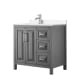 A thumbnail of the Wyndham Collection WCV252536S-QTZ-UNSMXX Dark Gray / White Quartz Top / Polished Chrome Hardware