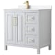 A thumbnail of the Wyndham Collection WCV252536S-Left-VCA-MXX White / White Cultured Marble Top / Brushed Gold Hardware