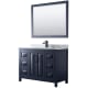 A thumbnail of the Wyndham Collection WCV252548SUNSM46 Dark Blue / White Carrara Marble Top / Matte Black Hardware