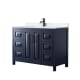 A thumbnail of the Wyndham Collection WCV252548S-QTZ-UNSMXX Dark Blue / White Quartz Top / Matte Black Hardware