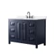 A thumbnail of the Wyndham Collection WCV252548S-QTZ-US3MXX Dark Blue / White Quartz Top / Matte Black Hardware