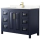 A thumbnail of the Wyndham Collection WCV252548S-VCA-MXX Dark Blue / Carrara Cultured Marble Top / Brushed Gold Hardware