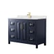 A thumbnail of the Wyndham Collection WCV252548S-QTZ-UNSMXX Dark Blue / Giotto Quartz Top / Brushed Gold Hardware