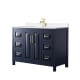 A thumbnail of the Wyndham Collection WCV252548S-QTZ-UNSMXX Dark Blue / White Quartz Top / Brushed Gold Hardware