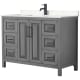 A thumbnail of the Wyndham Collection WCV252548S-VCA-MXX Dark Gray / Carrara Cultured Marble Top / Matte Black Hardware