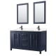 A thumbnail of the Wyndham Collection WCV252560D-VCA-M24 Dark Blue / Carrara Cultured Marble Top / Matte Black Hardware