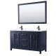 A thumbnail of the Wyndham Collection WCV252560D-VCA-M58 Dark Blue / Carrara Cultured Marble Top / Matte Black Hardware
