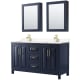 A thumbnail of the Wyndham Collection WCV252560D-VCA-MED Dark Blue / Carrara Cultured Marble Top / Brushed Gold Hardware