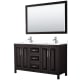 A thumbnail of the Wyndham Collection WCV252560D-VCA-M58 Dark Espresso / White Cultured Marble Top / Polished Chrome Hardware