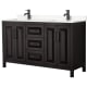 A thumbnail of the Wyndham Collection WCV252560D-VCA-MXX Dark Espresso / Carrara Cultured Marble Top / Matte Black Hardware