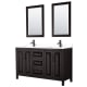 A thumbnail of the Wyndham Collection WCV252560D-VCA-M24 Dark Espresso / White Cultured Marble Top / Matte Black Hardware
