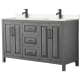 A thumbnail of the Wyndham Collection WCV252560D-VCA-MXX Dark Gray / Carrara Cultured Marble Top / Matte Black Hardware